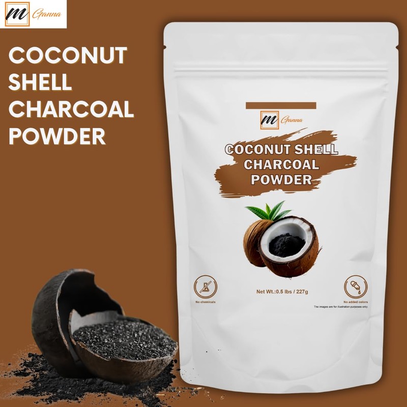 mGanna Coconut Shell Charcoal Powder (0.5 lbs / 227 g)