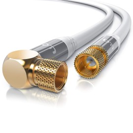 CSL - 15 m SAT Cable 8k 4k HDTV 90 Degree Angled 135dB - Premium SAT Antenna Satellite Cable F Connector - TV HDTV Radio DVB-T DVB-C DVB-S DVB-S2 - Shielding Dimensions 135 dB 75 Ohm - White