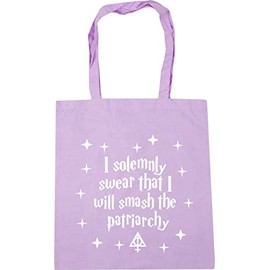 Hippowarehouse I solemnly swear I will smash the patriarchy Tote Shopping Gym Beach Bag 42cm x38cm, 10 litres