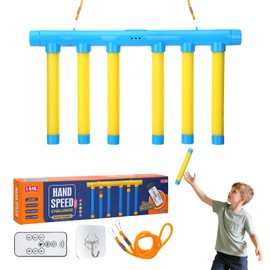 Yuunheg Reflex Challenge Game,Hand Eye Coordination Toys,3 Adjustable Speed Reaction Time Training Tool with Remote Control, Falling Sticks Catching Sticks Game for Adults Teens(Yellow)