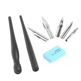 Plumillas de Dibujo Manga, Herramienta de Dibujo Cómico, 2 Soportes para Bolígrafos y 5 Puntas, para Principiantes de Cómics