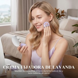 2 pcs Polvo Compacto Mate de Lavanda, Control de Brillo 12h, Sin Residuos Blancos, Larga Duración, Acabado Natural, Ideal para Todo Tipo de Piel