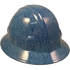 Texas America Safety Company Blue Denim Full Brim Style Hydro Dipped Hard Hat