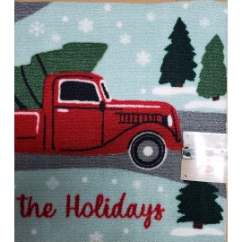 St. Nicholas Square HEAVY DUTY ACCENT RUG (19.5"x30") CHRISTMAS RED TRUCK,HOME FOR THE HOLIDAYS, SNS