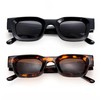 Teumire Retro Rectangle Polarized Sunglasses for Small Face Women Men