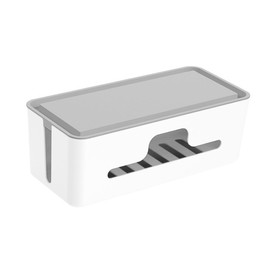 FELTECHELECTR 1 PC Lightweight Data Wire Organizer Creative Cable Management Box for Home Office Nonslip Design Durable Plastic Neat Charging White