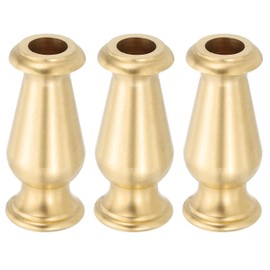 PATIKIL Lamp Solid Brass Spindle, 3 Pcs Turned Brass Spindle Slips Lamp Finial Pipe Light Fixture for 1/8 IP or M10 Lamp Rod Light Repair Decoration, 21 x 50mm