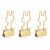 100Pcs Bunny Binder Clips Gold Cute Handle Durable Metal Multifunction