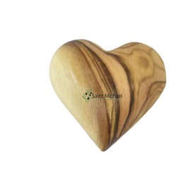 Olive Wood Hearts, Set of 3 Wooden Hearts, 3D Heart Shape, Handheld Heart Unique Gift for Friends and Family