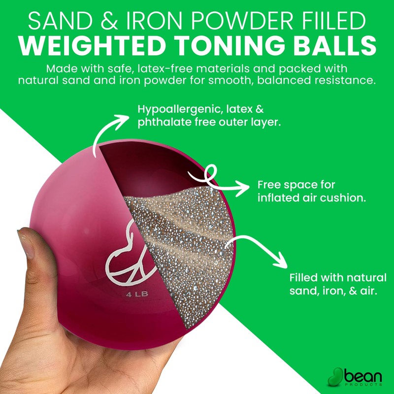 Bean Products Soft Weighted Balls for Exercise - Customizable Workout