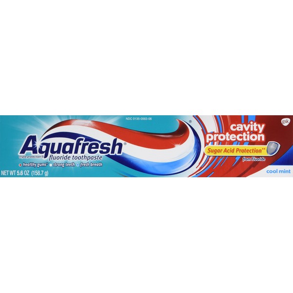 Aquafresh Cavity Protection Tube Cool Mint, 5.6 Ounce Pack of 3