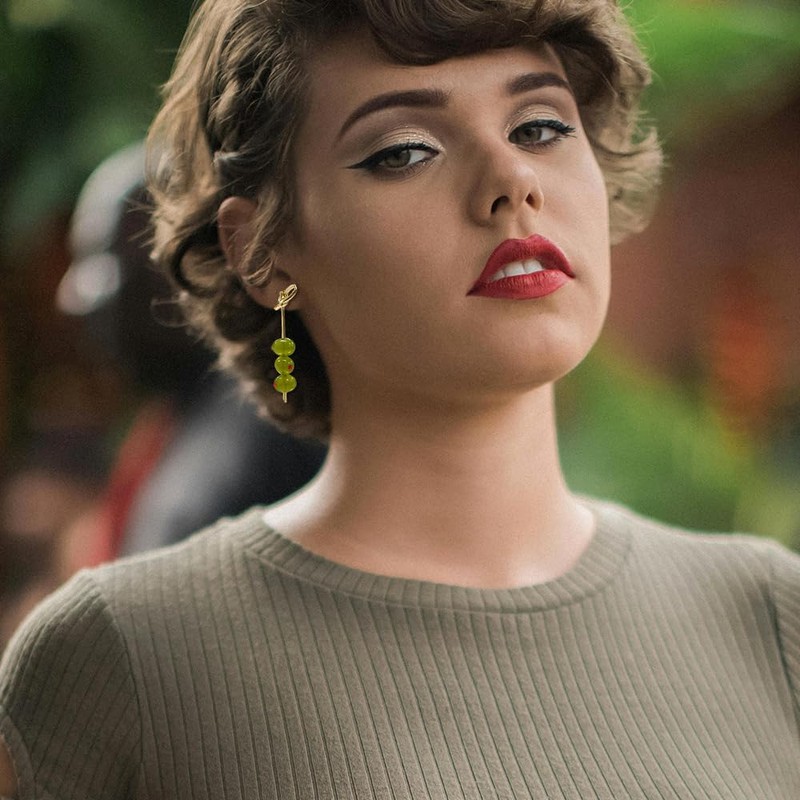 Madison Tyler Olive Dangle Earrings | Gold Plated Zinc Fruit