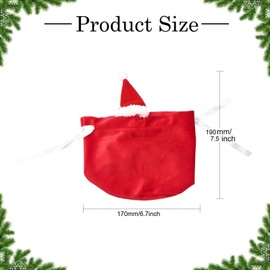Airssory 5 pcs Red Christmas Hat Velvet Drawstring Velvet Gifts-Bags Jewelry Candy Wrap Bags for Christmas Wedding Birthday Present Decoration 19x17cm