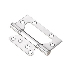 Flush Door Hinges,4 Pieces Heavy Duty Stainless Steel Small Flush Hinge with Screws for Cabinet Closet Furniture and DIY Bearing Mute (5 inch)