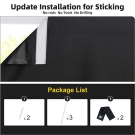 NICETOWN Full Blackout Door Curtain for Cordless Roller Window Covering Shades Blinds, Light Control, French Front Door Curtains for Night Shift Workers Kitchen, 1 Panel, 26 x 72 inches Long, Black