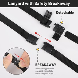 Segus Lanyard with safety clasp, black