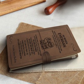 Graviertes Leder-Notizbuch für die Geschenke Meinen Ehemann - Handgefertigtes echtes Lederjournal für das Reisetagebuch Journal Sketch Book - Perfektes Jubiläums-Weihnachtsfest für Ehemann von Ehefrau