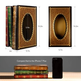 KPX Vintage Wooden Antique Book Tissue Holder Dispenser/Novelty Napkin Paper Holder Box Cover for Book Reader Lover at Home/Office/Car Automotive Decoration