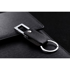 Cerbery - Leather Keyring with Rings and Gift Box, silver