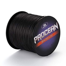 Procean 100% PE 4 & 8 Strands Braided Fishing Line, 6-300 LB Sensitive Braided Lines, Super Performance and Cost-Effective (Black, 80LB(36.3Kg) 0.48mm-1093Yds)