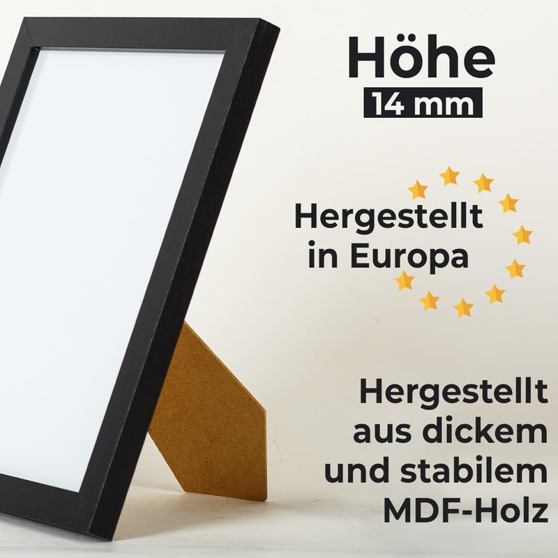 JCNORD Black MDF Wooden Picture Frame 10 x 15 cm