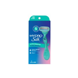 women's Razor, Hydro Silk Ultra Sensitive Razor for Women, 5 Blade, 1 Handle, 2 Refills