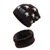 YR.Lover Children's Warm Knitted Soft-Lined Winter Hat with Scarf -
