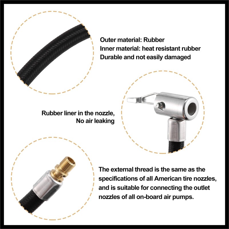 Hihaha 80cm 31" Tire Valve Stem Extension Inflator Extender Hose