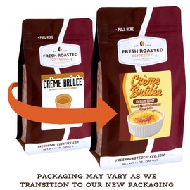 Fresh Roasted Coffee, Crème Brûlée Flavored Whole Bean Coffee, Medium Roast, Kosher, 12 oz