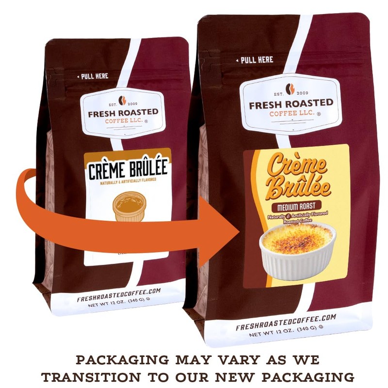Fresh Roasted Coffee, Crème Brûlée Flavored Whole Bean Coffee, Medium