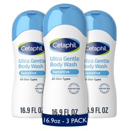 Cetaphil Ultra Gentle Refreshing Body Wash, For Dry to Normal, Sensitive Skin, 16.9oz Pack of 3, Aloe Vera, Calendula, Vitamin B5, Hypoallergenic, Paraben Free, Fragrance Free, Dermatologist Tested