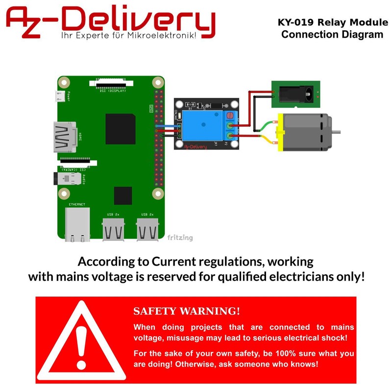AZDelivery 1-relay, 5V, KY-019 Parent relay