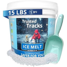 Ice Melt, Pet Safe Ice Melt, 15 LBS Premium Snow Melter, Pure Magnesium Chloride, Safer for Pets, Concrete, Effective to -35 F, 15 lb