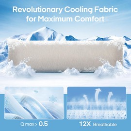 Zonli Body Pillow Cover Cooling for Hot Sleepers, Cooling Body Pillow Cases for Sleeping, Breathable & Silky Soft Long Pillow Case Cover (Grey, 20x54 Inches)