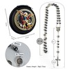 PLONKLY St Michael & St Benedict Hematite Rosary Necklace for