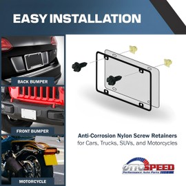 License Plate Screw Inserts – Set of 8 Nylon Retaining Nuts for License Plate Screws - Front and Back License Plate Nut Bracket Clip Fasteners for Cars, Trucks, SUVs, Motorcycles (Screw Retainers)