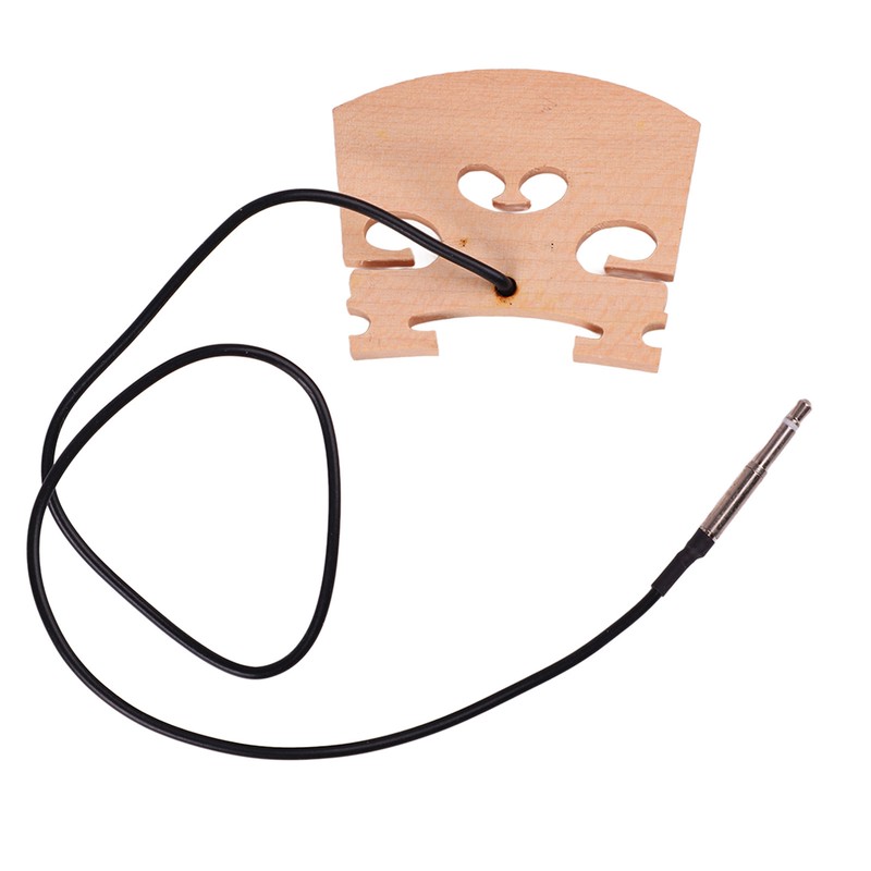 Wooden 4/4 Violin Bridge with Internally Mounted Piezo Pickup High