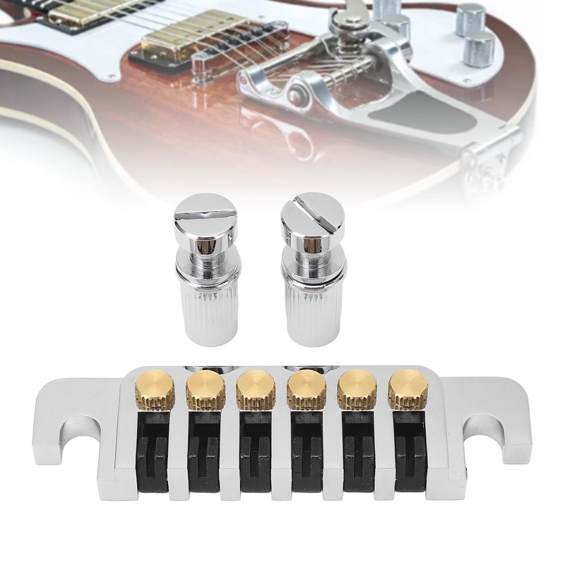 Guitar Bridge Tailpiece Reversible Wrap Around Saddle Bridge Stop Tailpiece