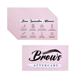 Brow Lamination Aftercare Cards Pink Eyebrow Lamination Supplies 2x3.5" After Care Advice Instruction Business Card 100pcs