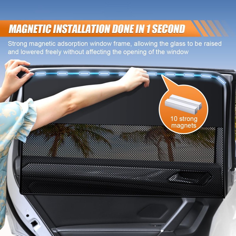 UHANBUT Car Front Side Window Sunshade, Magnetic Automotive Windshield Privacy