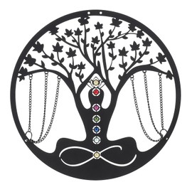 Black Meditation Yoga Metal Wall Art Altar Buddha Indoor Zen Home Decoration Outdoor Garden Patio Hanging Sign for Living Room Bedroom Collection Yoga for Women Lady 34cm