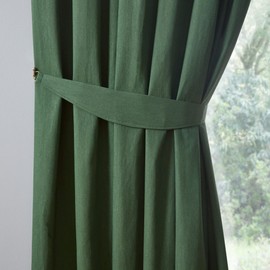 Fusion - Dijon - Pair Of Curtain Tiebacks in Bottle Green,26" x 4"