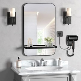 Secadora de Cabello, Secadora de Pared Hotel 1800W de Alta Potencia para Secado Rápido,Instalación sin Perforaciones，para Hogar Hoteles y Gimnasio（Negro）