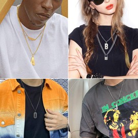 Monogram Gifts Women Letter Q Pendant Necklace Black Chain Mens