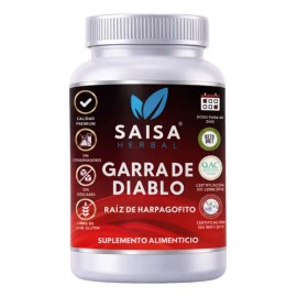 Garra del Diablo 120 Cáps  SAISA HERBAL  Suplemento Alimenticio  Dolor Articular, Muscular y Antiinflamatorio Natural  Devils Claw  Suplemento...     