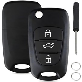 ZAMDOE Car Key Fob Case for Hyundai i10 i20 i30 ix20 ix35 Elantra Veloster Santa Fe for Kia Sportage Soul Venga Pro Cee'd Rio Carens Picanto Remote Control Car Key Shell Case Accessories 3 Buttons