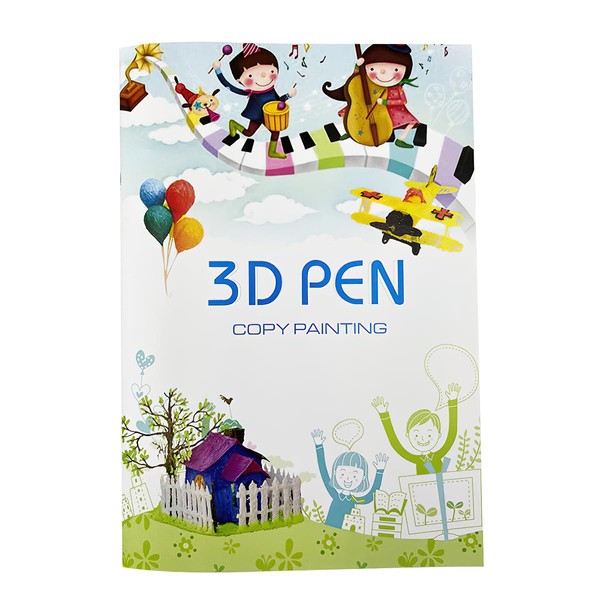 3D Printing Pen Drawing Book- 20 Sheets Double-Sided Printed Stencils for 3D Printing Pen, 40 Patterns for DIY Model
