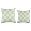 Light Sage Green Checkered Checkerboard Pattern Throw Pillow