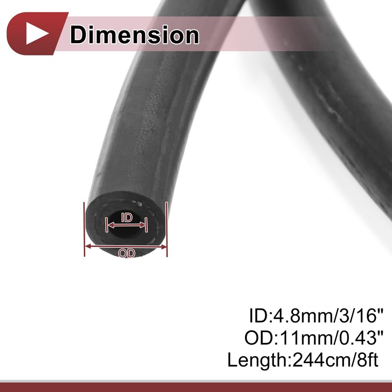 HEROFFIX 3/16" Fuel Line Hose 8ft Vacuum Hose Automotive NPR