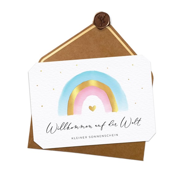 Joli Coon Welcome to the World Folding Card A6 with
